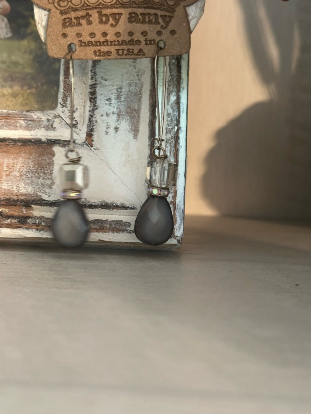 art by amy Gray Teardrop Dangle Earrings
